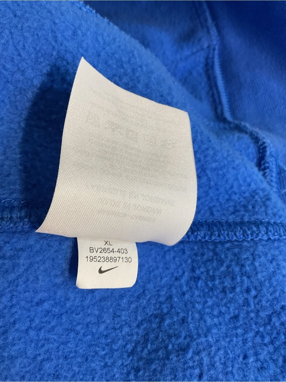 Nike Royal Blue Pullover Hoodie with White Swoosh